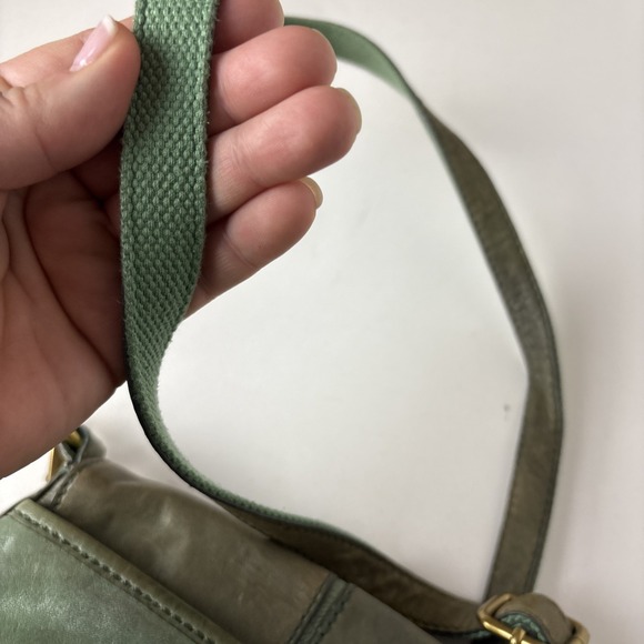 Vintage FOSSIL Y2K Crossbody Strap Leather Turn Lock Flap Bag Purse Handbag - Picture 14 of 16